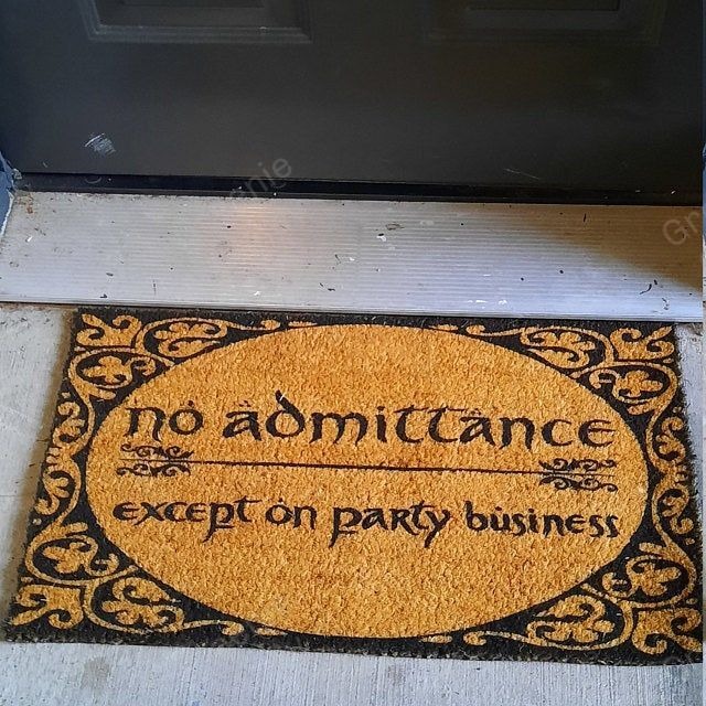 No admittance except on party business doormat3