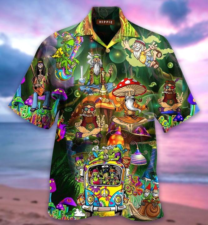 Old Mushrooms Hippie Weed Hawaiian Shirt
