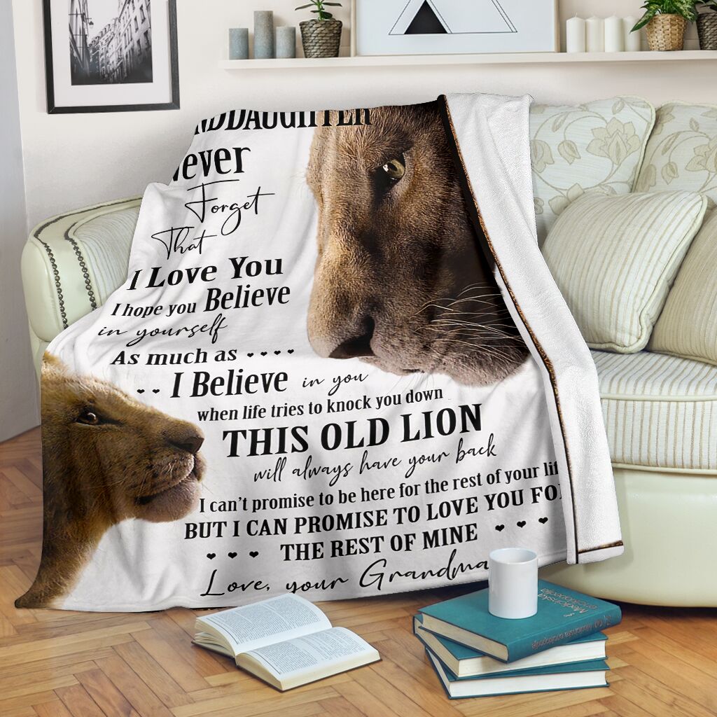 Old lion to my granddaughter blanket large