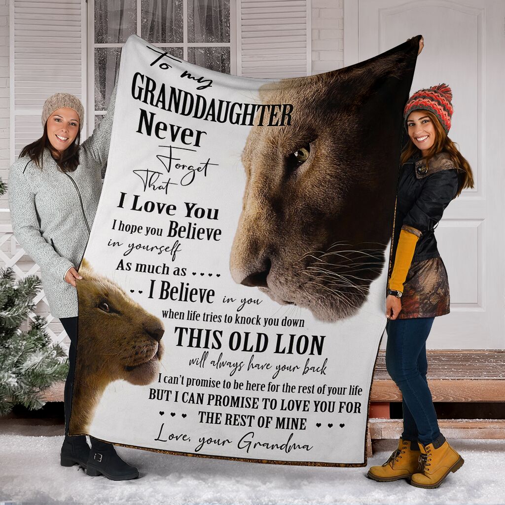 Old lion to my granddaughter blanket x-large