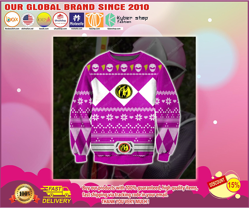 POWER RANGERS PINK UGLY CHRISTMAS SWEATER