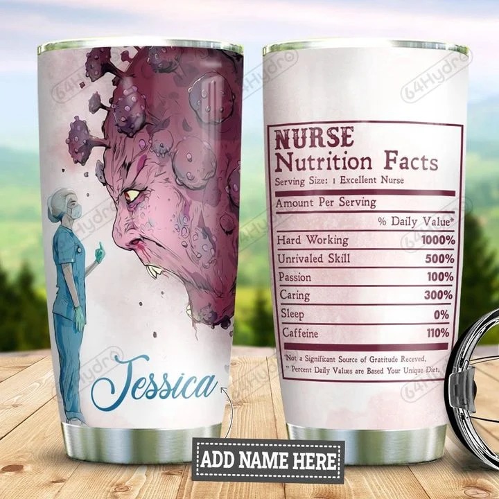 Personalized Brave Nurse Nutrition Facts Tumbler – Hothot 301120