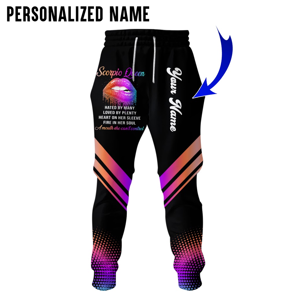 Personalized custom name Scorpio queen lips 3d all over printed pant