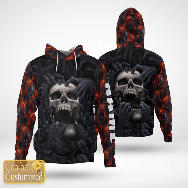 Screaming skull custom personalized name 3d hoodie