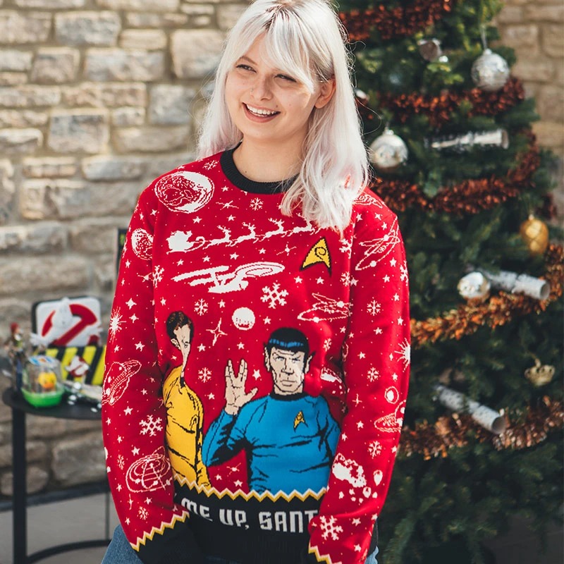 Star Trek Beam Me Up Santa christmas sweater- pic 2