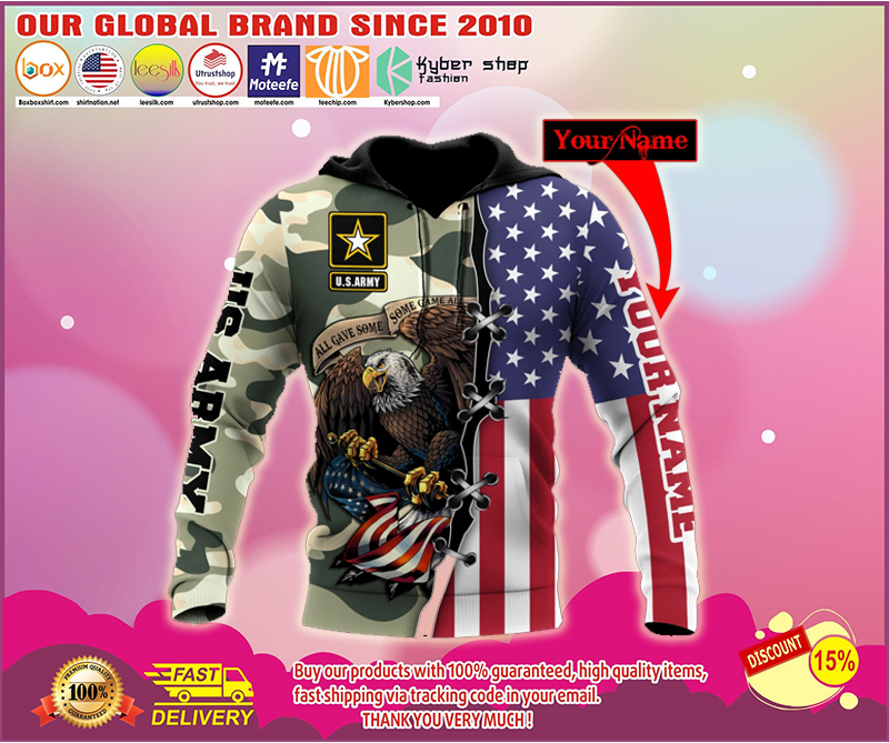 US Army Veteran 3D Personalized All Over Printed Hoodie