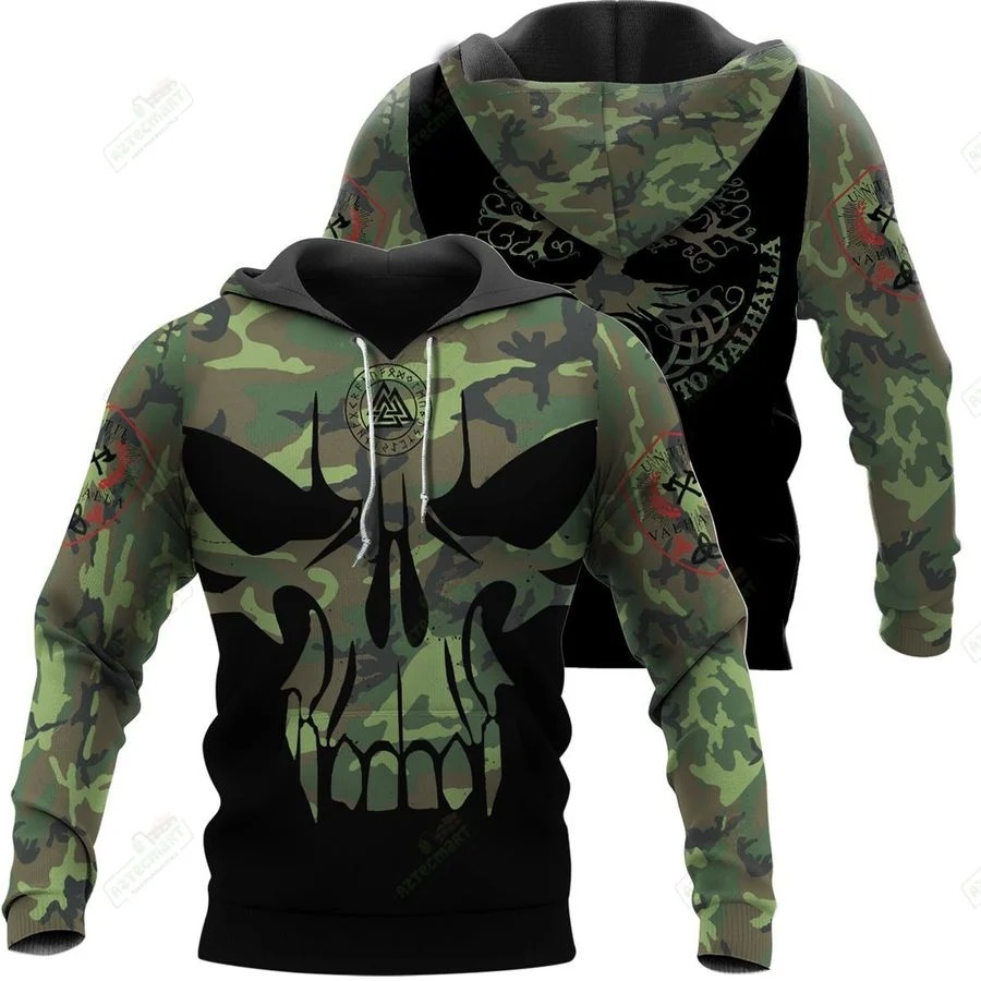 Viking skull son of odin die in battle and go to valhalla 3d hoodie and t-shirt