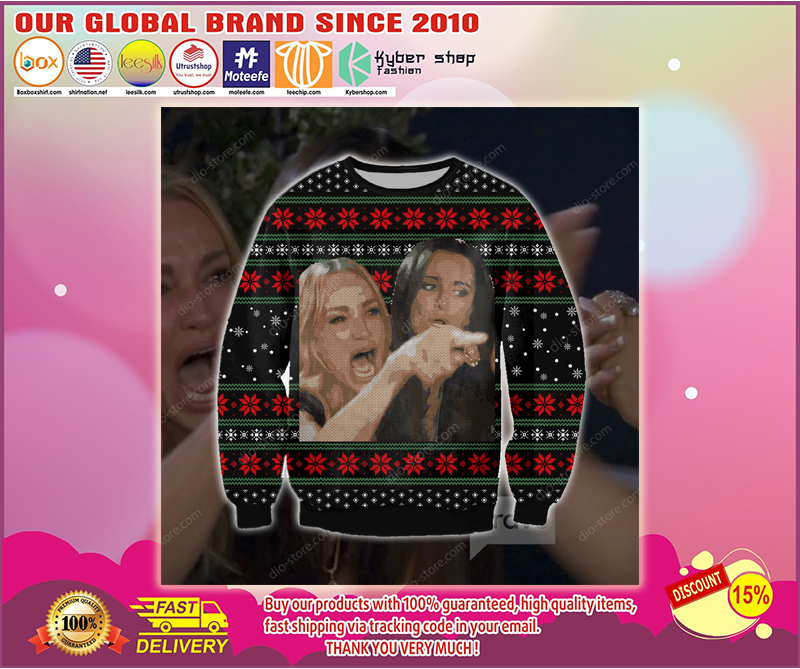 WOMAN YELLING AT A CAT UGLY CHRISTMAS SWEATER – LIMITED EDITION BBS