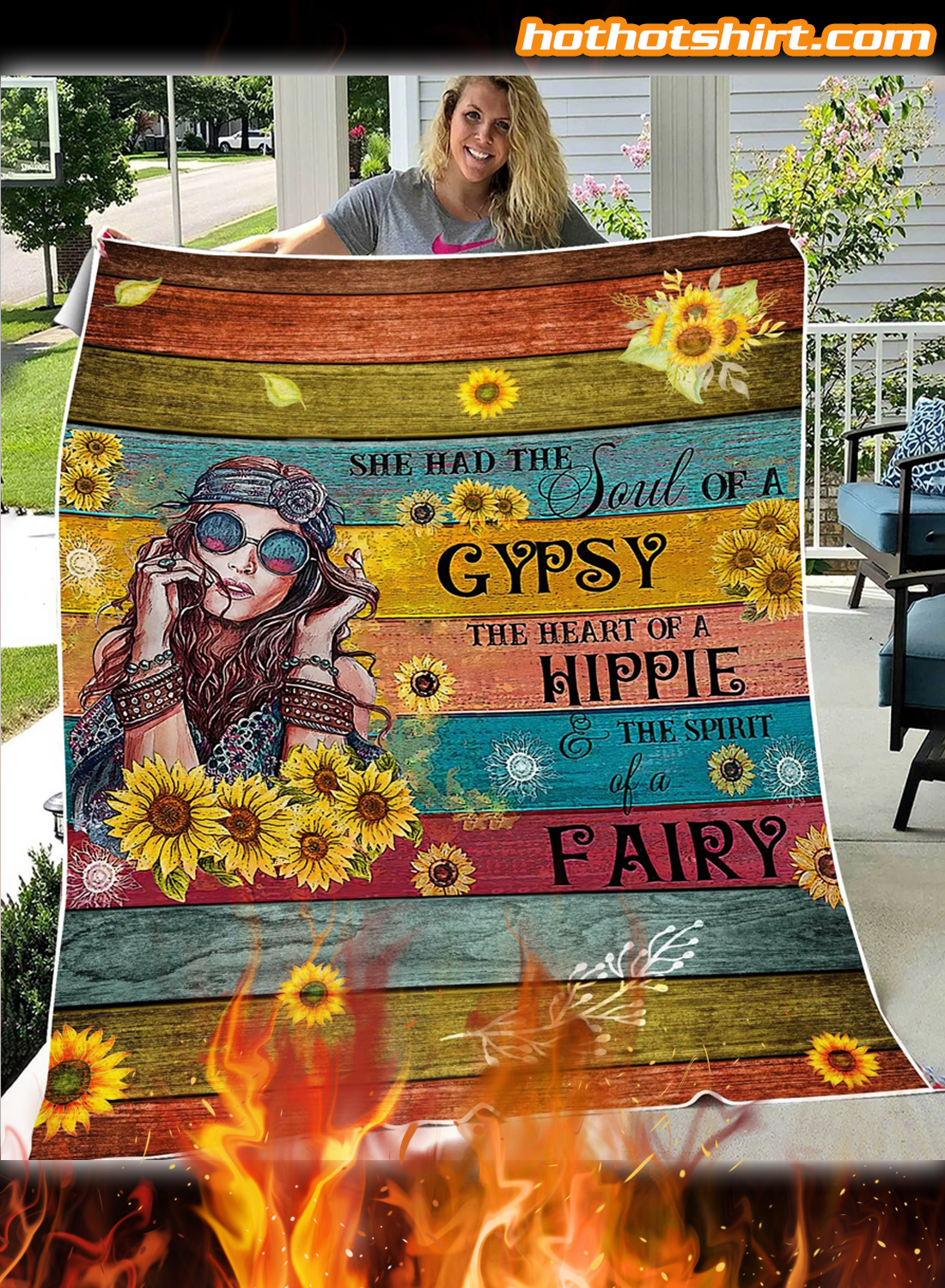 Hippie She Had The Soul Quilt Blanket