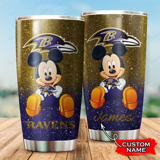 Baltimore Ravens Mickey Mouse Custom Name Tumbler – LIMITED EDITION