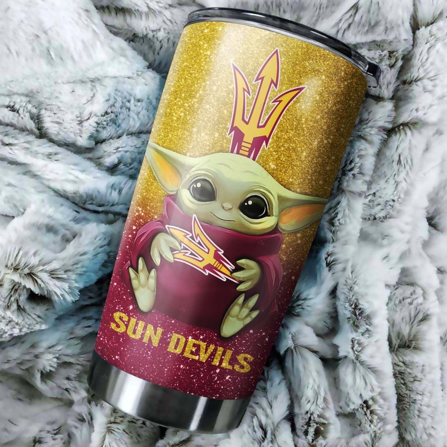 Baby Yoda Arizona State Sun Devils Custom Name Tumbler 1