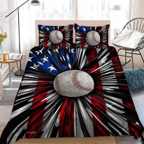 Baseball american flag bedding set2
