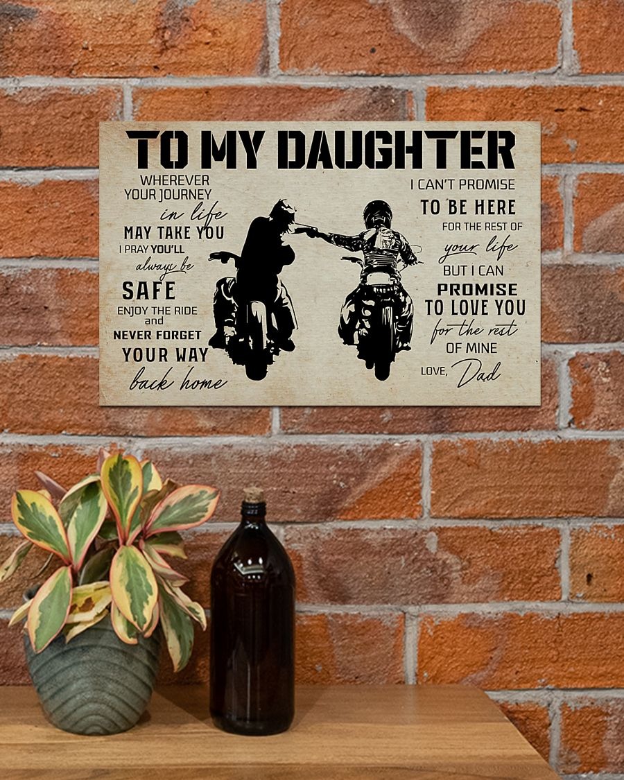 Biker to my daughter poster