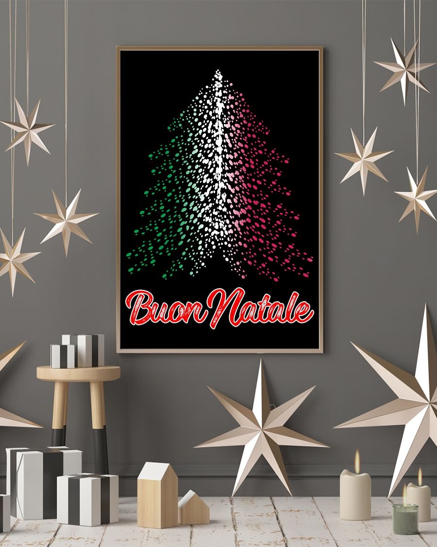 Buon natale italian flag poster 1