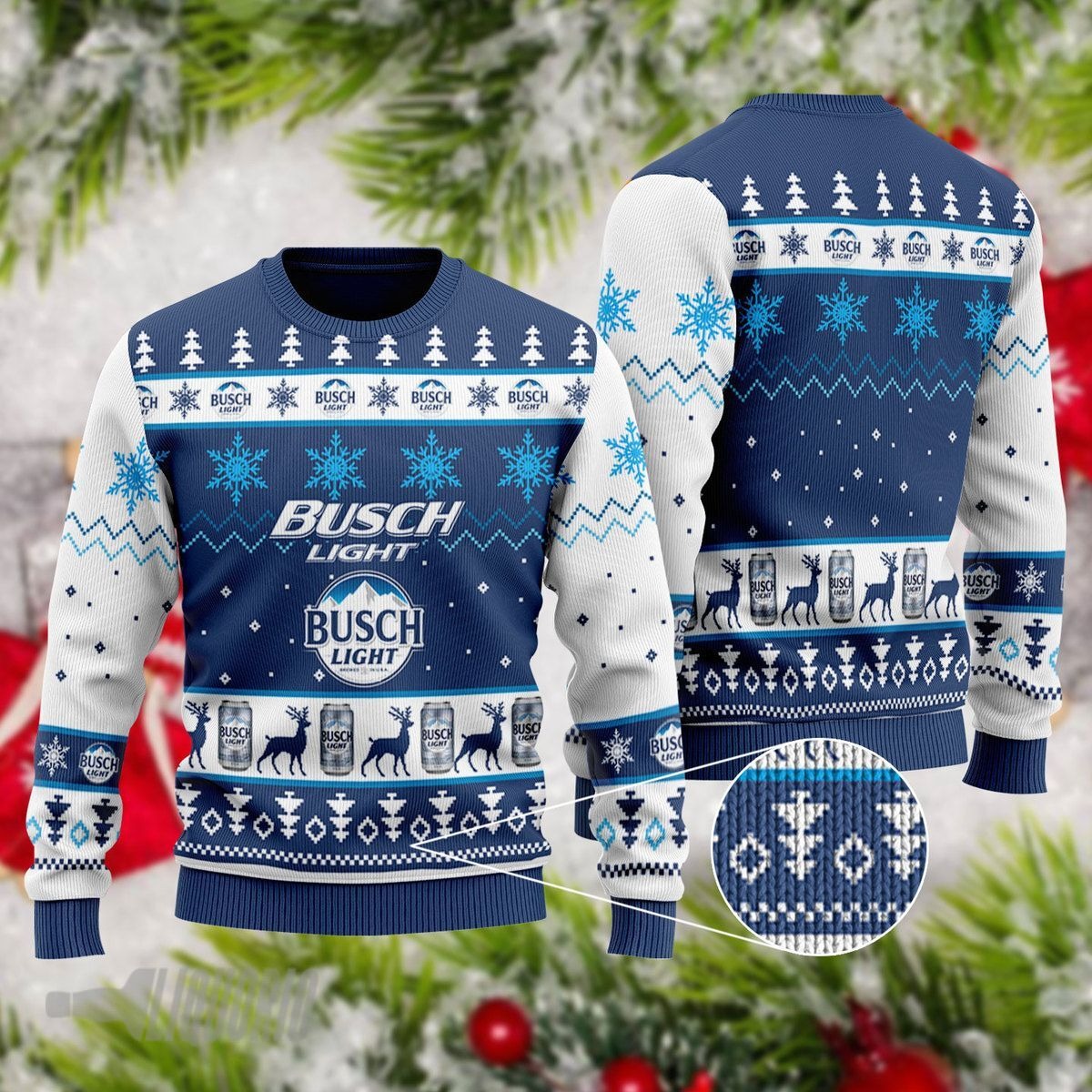 Busch Light Beer 3D Ugly Christmas Sweater
