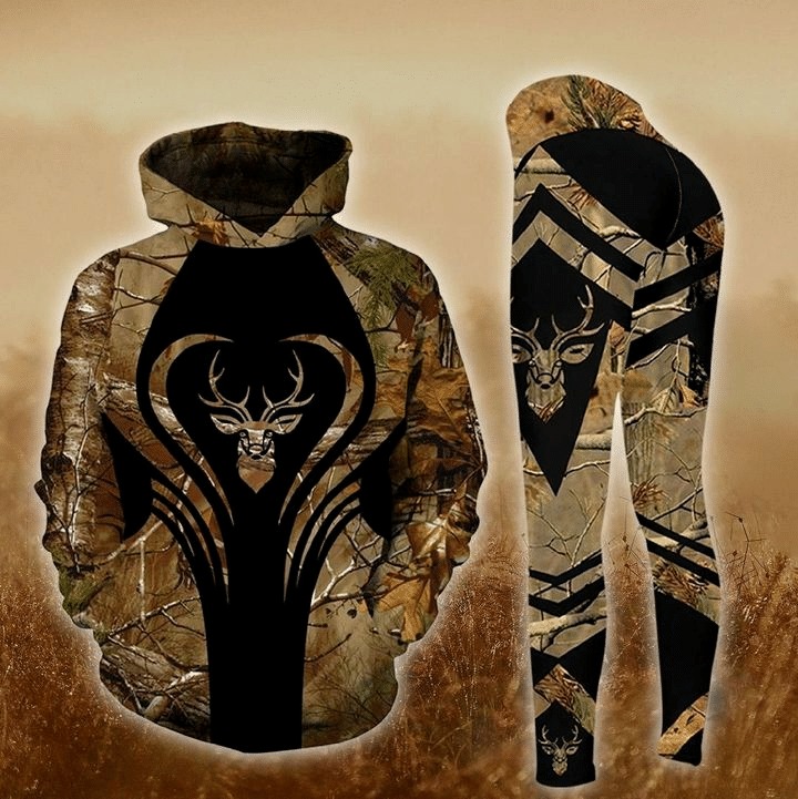 Deer hunting country girl 3D hoodie and legging4