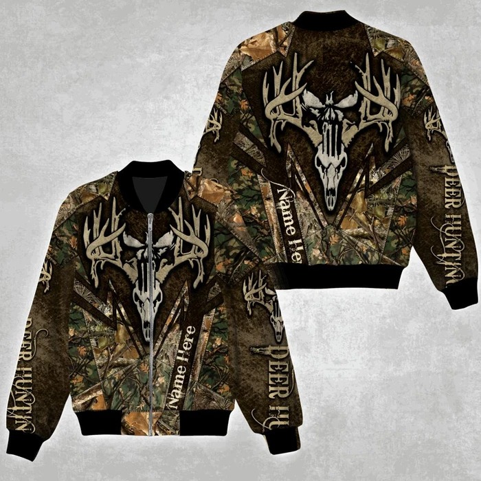 Deer hunting skull personalize custom name 3d hoodie and shirt 4