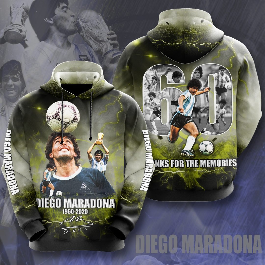 Diego Maradona 1960 2020 thanks for the memories signature 3d hoodie