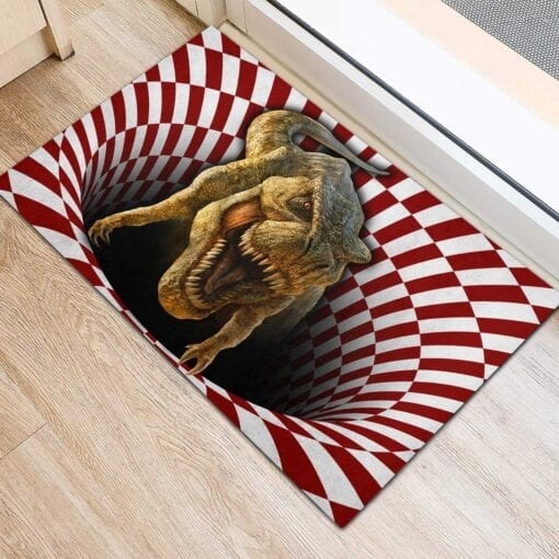 Dinosaur Optical illusion 3D Hole Doormat