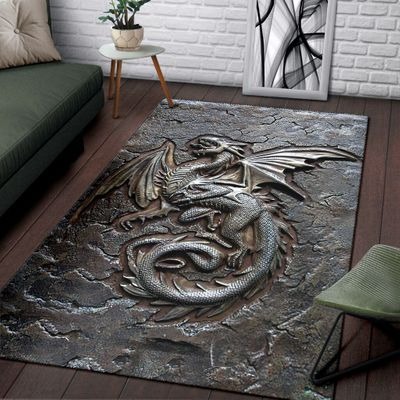 Dragon cracks metal rug3