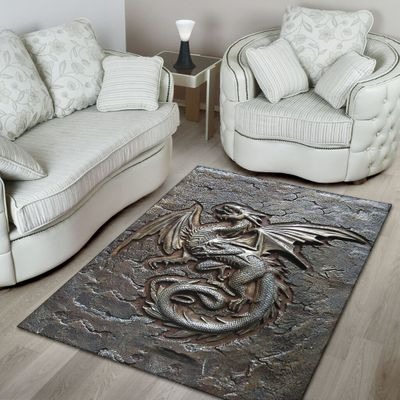 Dragon cracks metal rug4