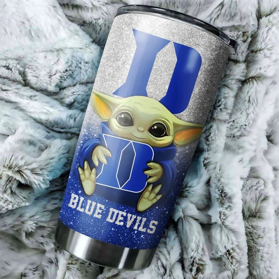 Duke Blue Devils Baby Yoda Custom Name Tumbler2