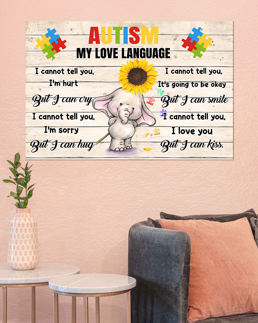 Elephant Autism my love language poster 1