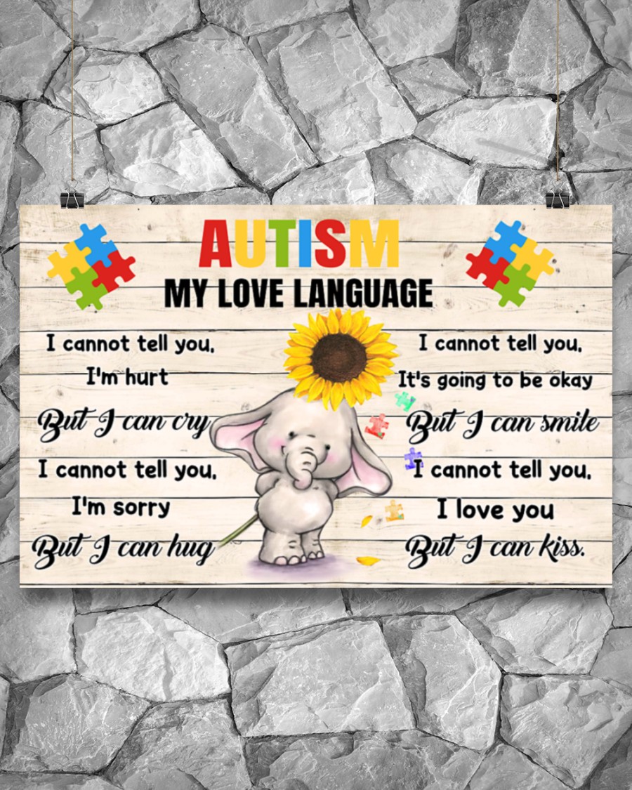 Elephant Autism my love language poster 2