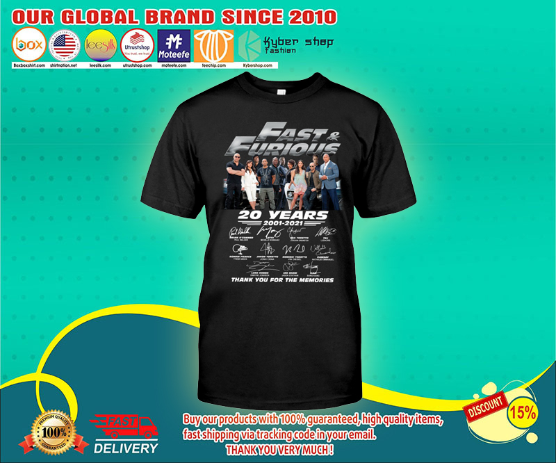 Fast and furious 20 year shirt 4