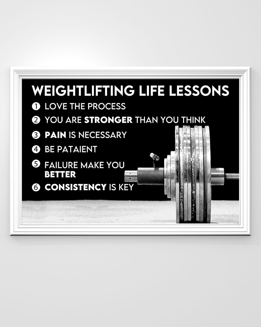 Fitness weightlifting life lessons poster2