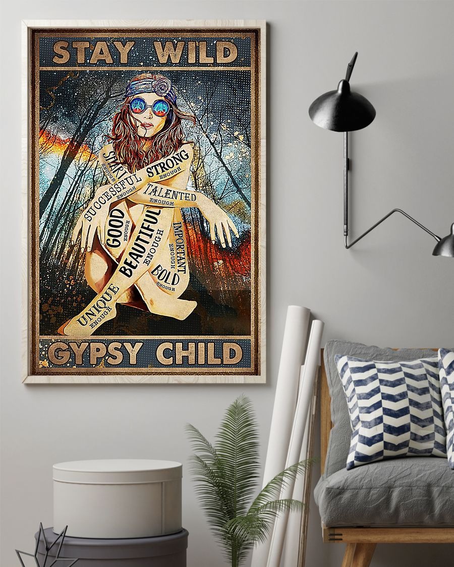 Hippie Girl stay wild gypsy child poster2