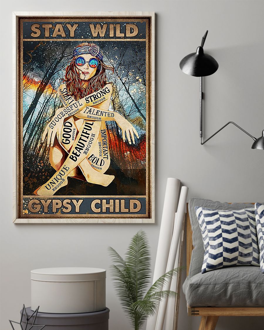 Hippie stay wild gypsy child poster 8