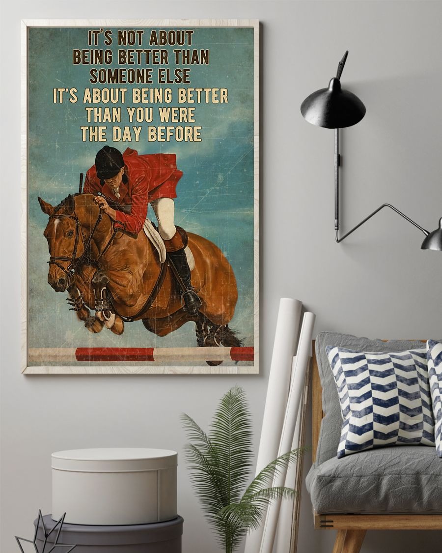 Horse jumping it's not about being better than someone else poster 1