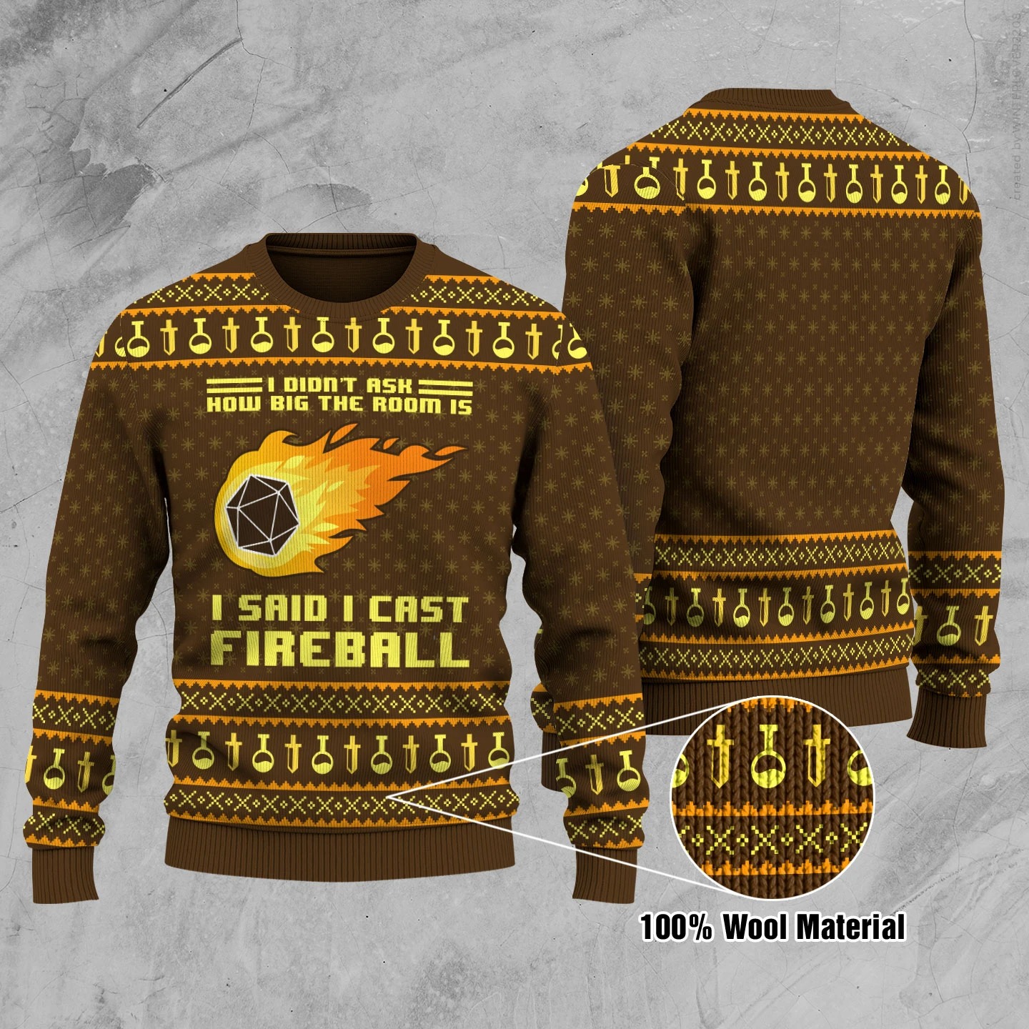 I didn't ask how big the room is i said i cast fireball ugly christmas sweater and jumper