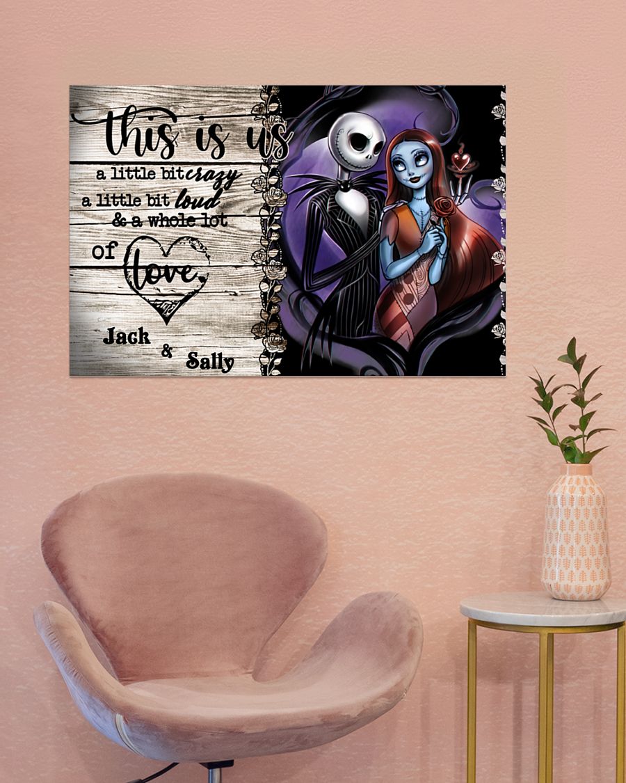 Jack Skellington and Sally this is us a little bit of crazy custom personalized name poster 4