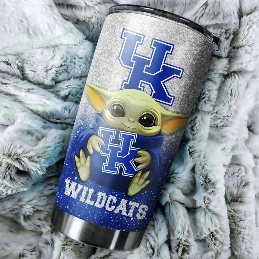 Kentucky Wildcats Baby Yoda Custom Name Tumbler 1