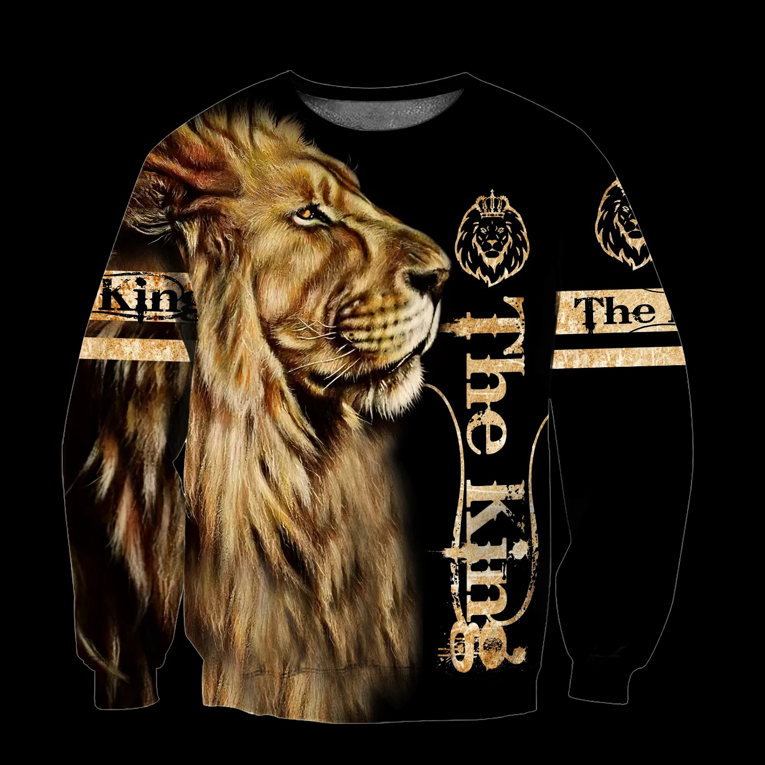 King lion 3d all over printed unisex hoodie and shirt 2