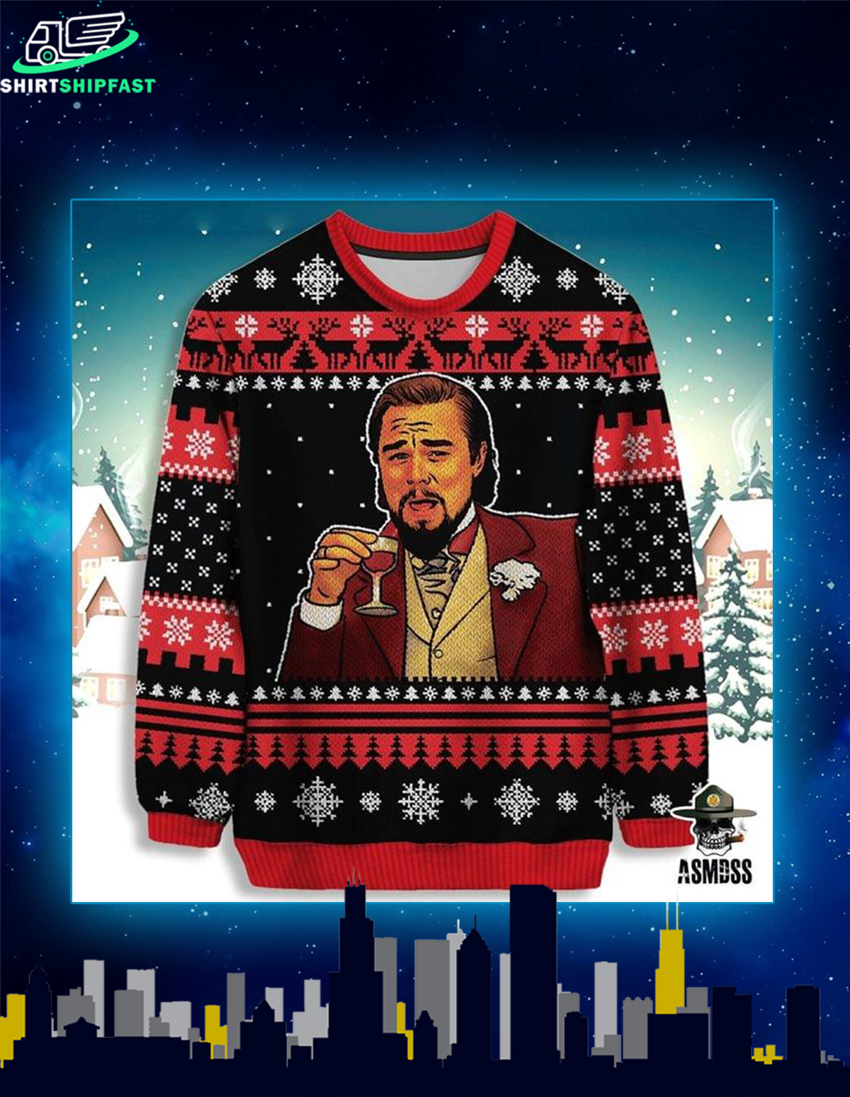 Leonardo DiCaprio ugly christmas sweater