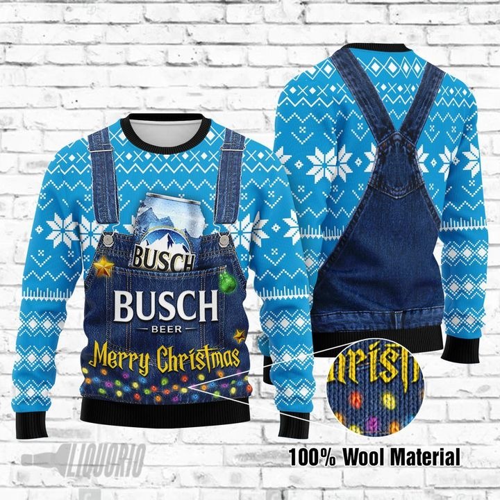 Merry Christmas Busch Light Beer All Over Print Ugly Christmas Sweater