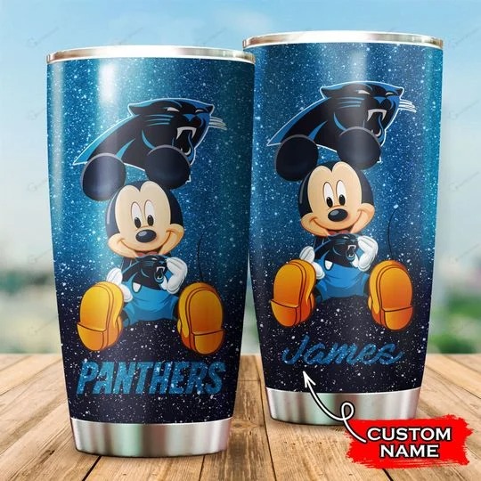 Mickey Mouse Carolina Panthers custom name Tumbler