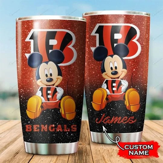 Mickey Mouse Cincinnati Bengals custom name Tumbler