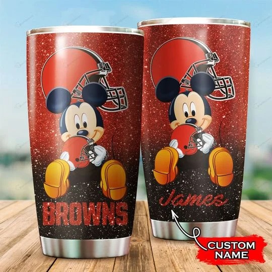 Mickey Mouse Cleveland Browns custom name Tumbler