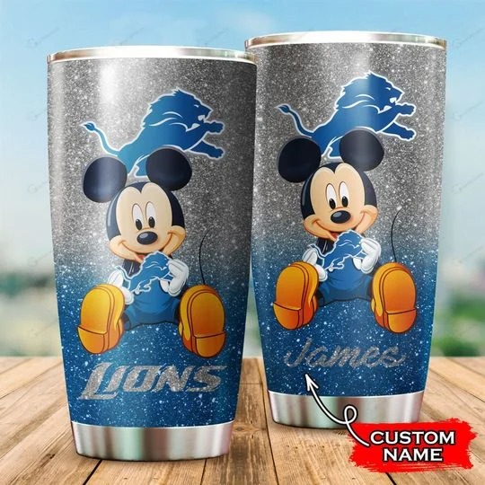 Mickey Mouse Detroit Lions custom name Tumbler