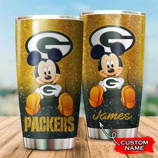 Mickey Mouse Green Bay Packers custom name Tumbler
