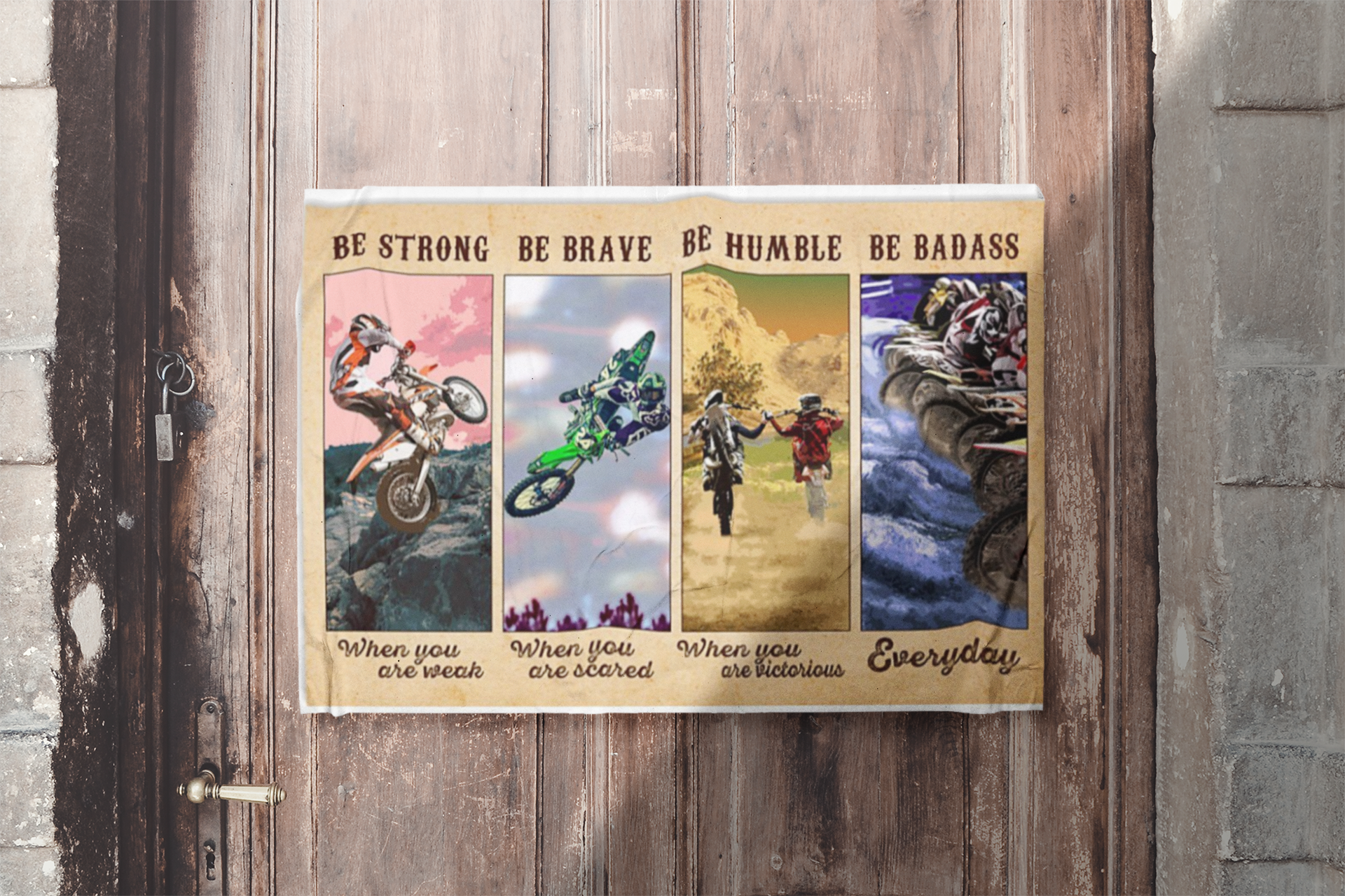 Motocross be strong be brave be humble be badass poster 3