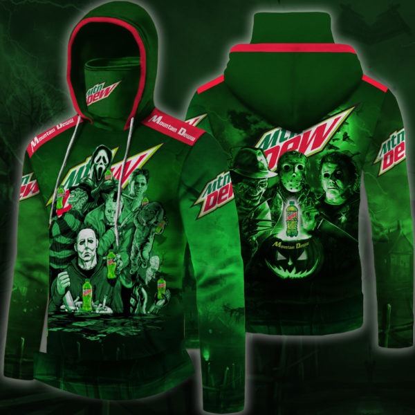 Moutain Dew Horror Hoodie With Gaiter 3d hoodie