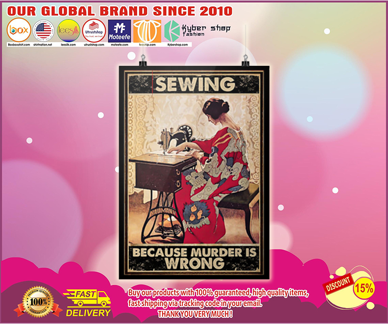 Sewing because murder is wrong poster 1
