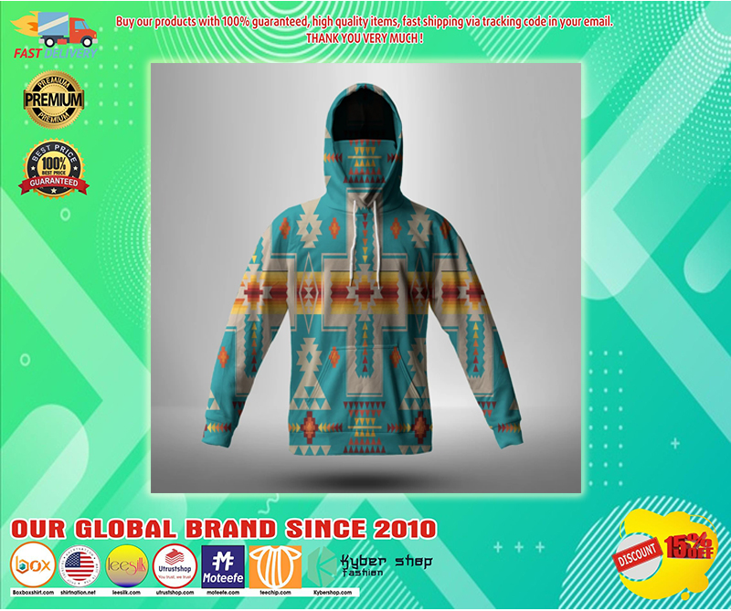 Turquoise tribe design native american 3d hoodie 1