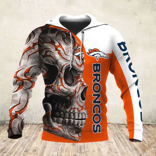 [special edition] skull and denver broncos football team full over printed shirt – maria