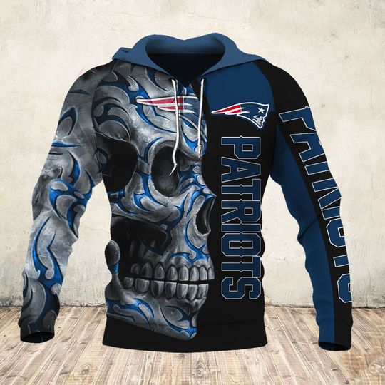 [special edition] skull and new england patriots football team full over printed shirt – maria